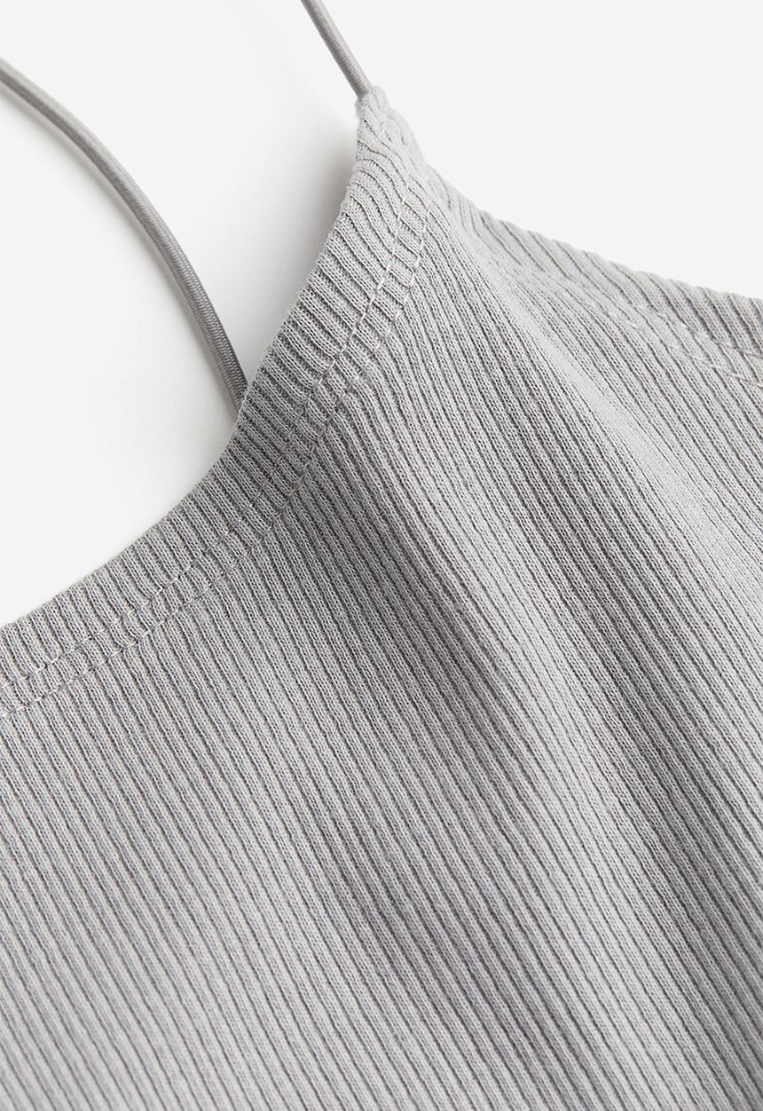 H&M - Cropped strappy top - grey