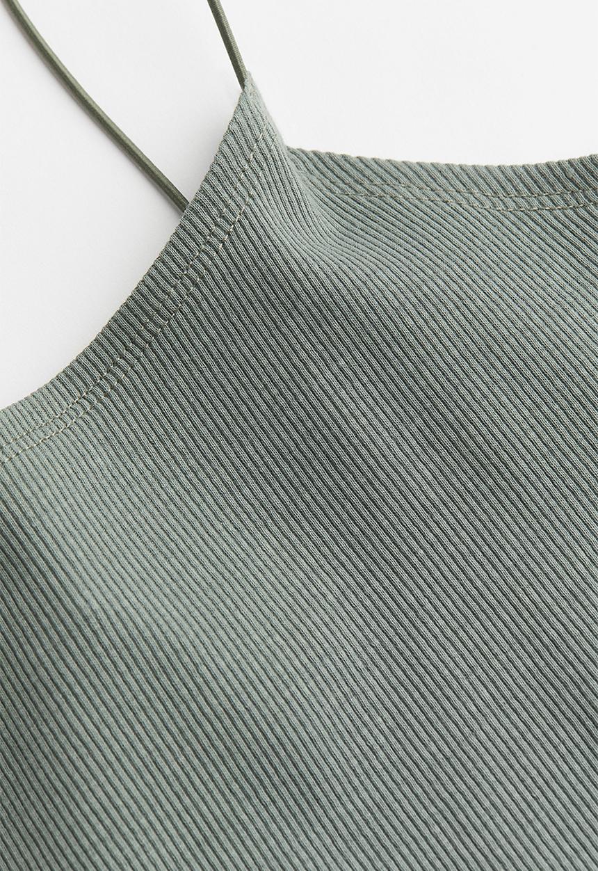 H&M - Cropped strappy top - green