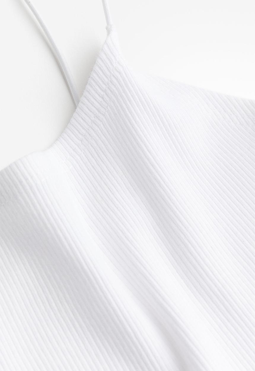 H&M - Cropped strappy top - white