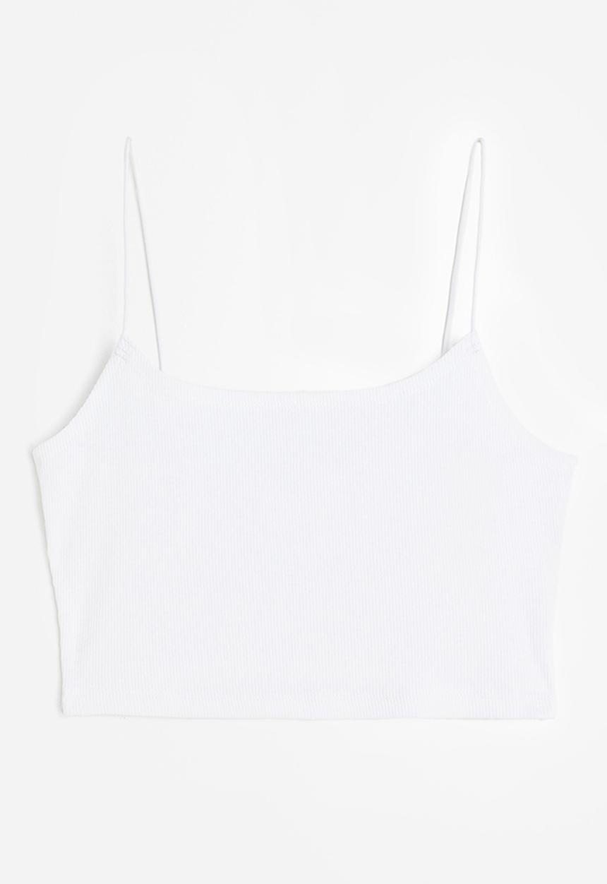 H&M - Cropped strappy top - white