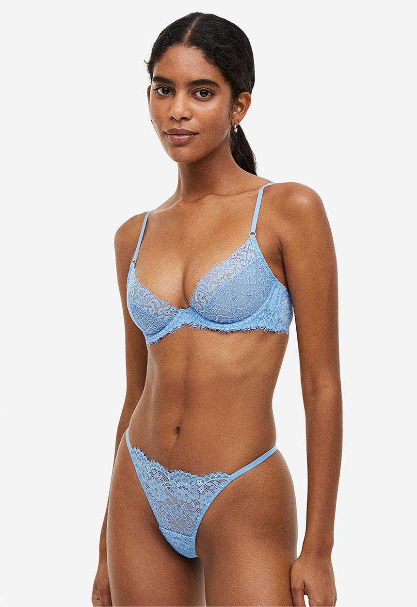 H&M - 3-pack thong briefs - blue, white