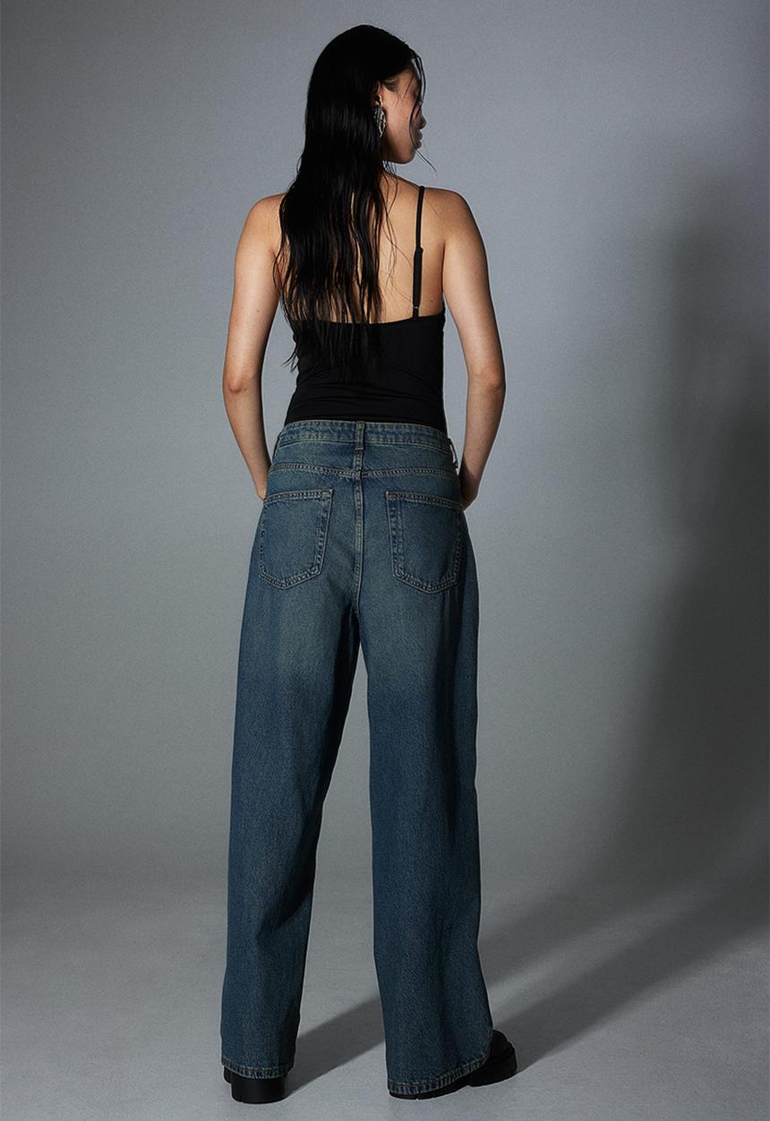 H&M - 90s baggy high jeans - blue