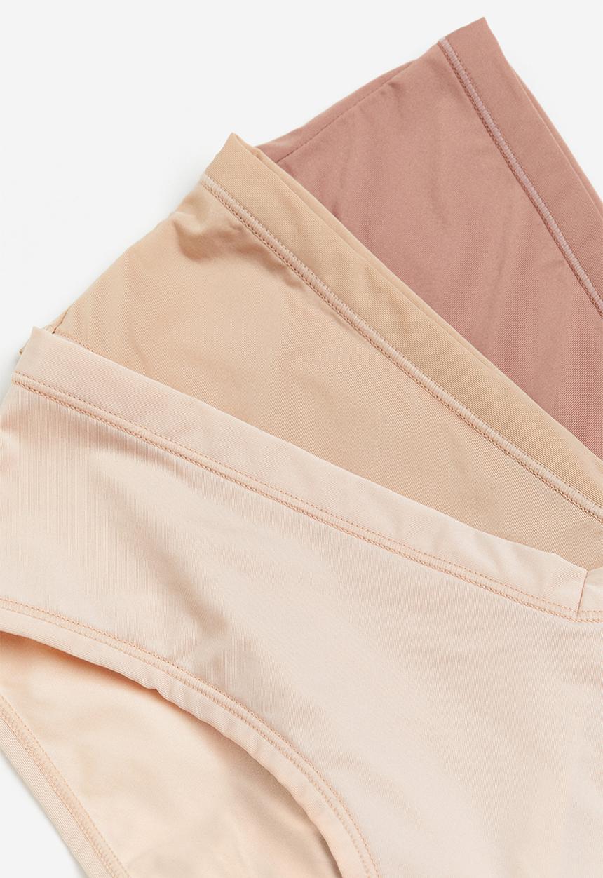 H&M - 3-pack microfibre hipster briefs - pink, beige