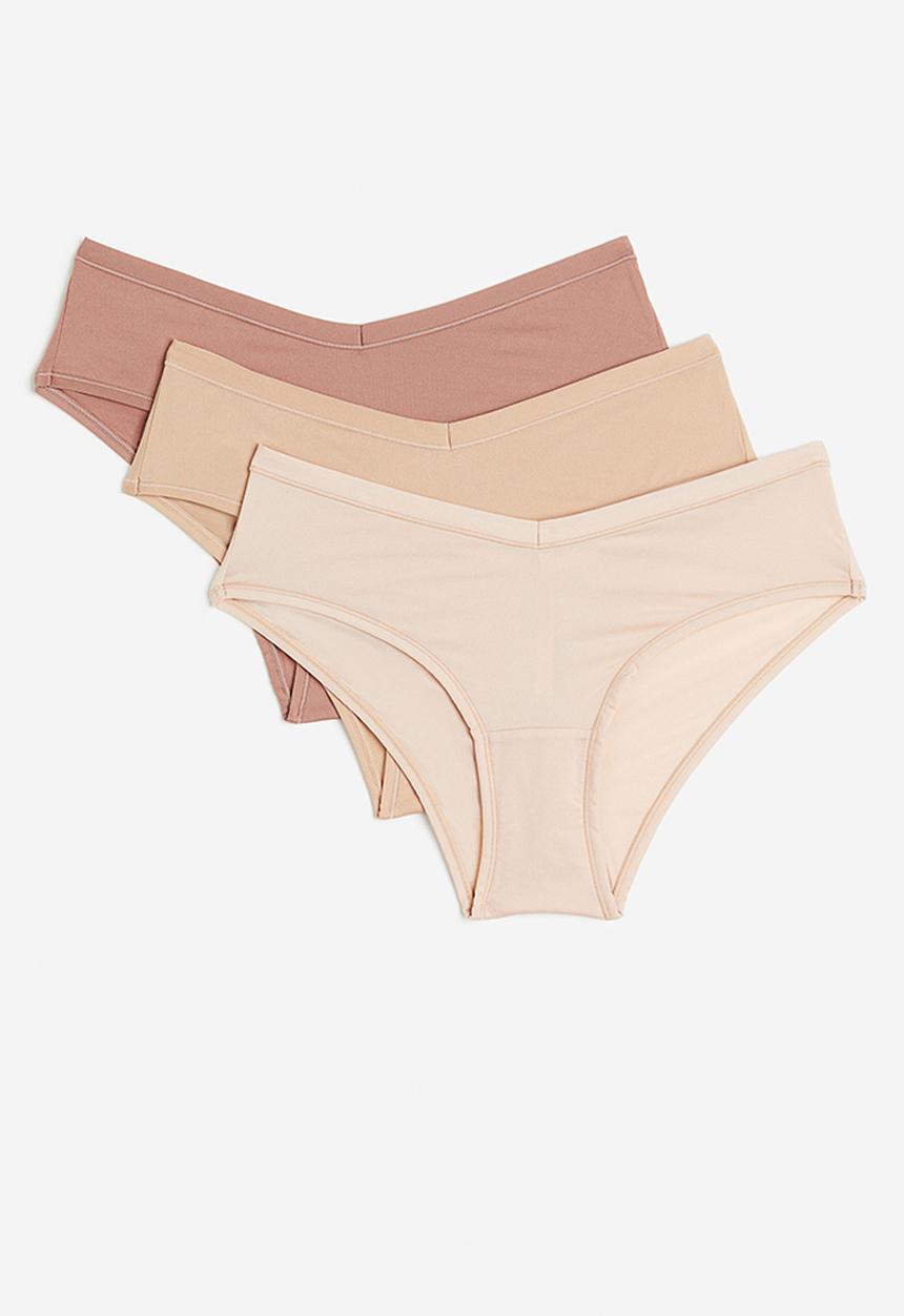 H&M - 3-pack microfibre hipster briefs - pink, beige