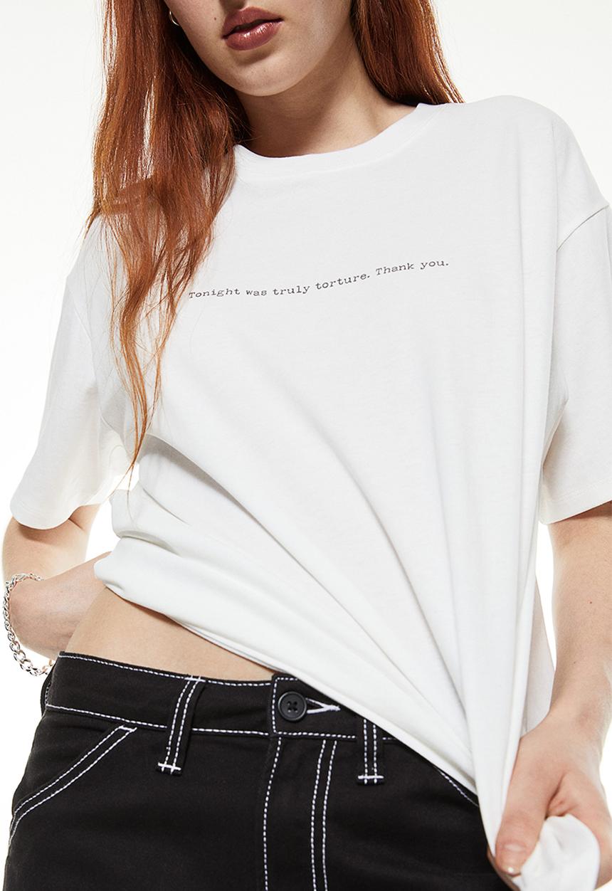 H&M - Oversized printed t-shirt - white multi