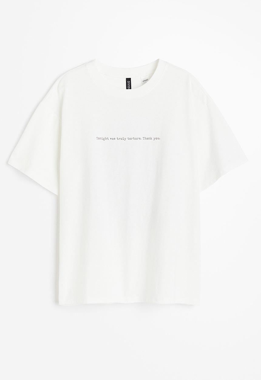 H&M - Oversized printed t-shirt - white multi
