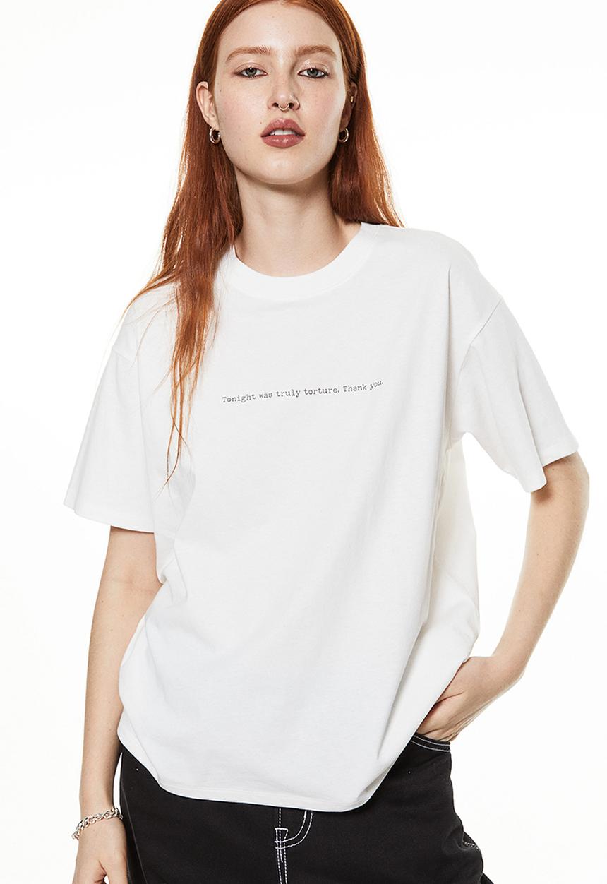 H&M - Oversized printed t-shirt - white multi