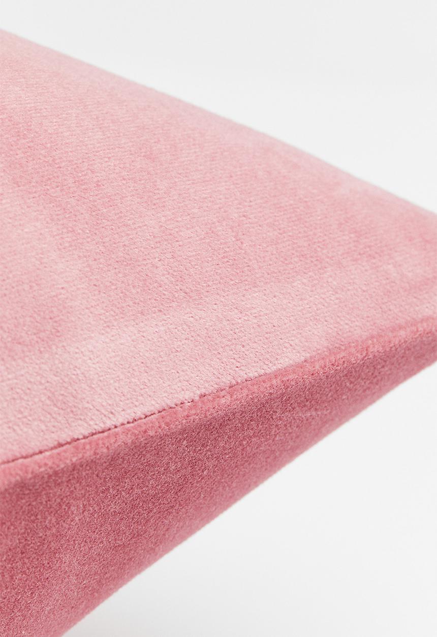 H&M - Cotton velvet cushion cover - pink