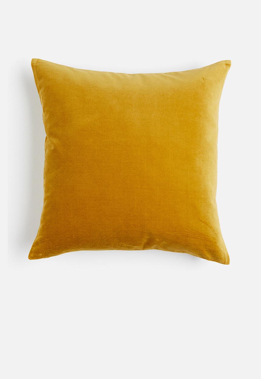 H&M - Cotton velvet cushion cover - yellow