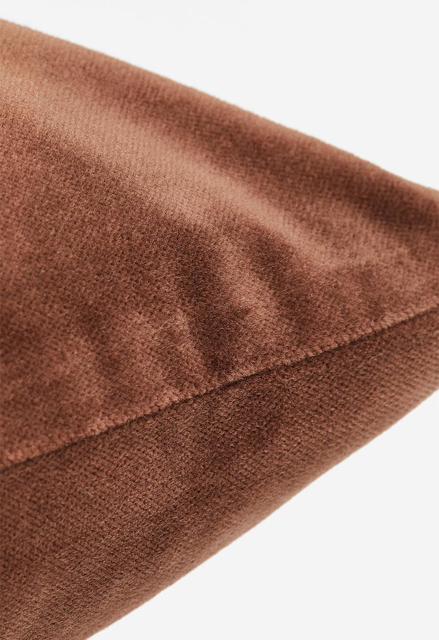 H&M - Cotton velvet cushion cover - brown