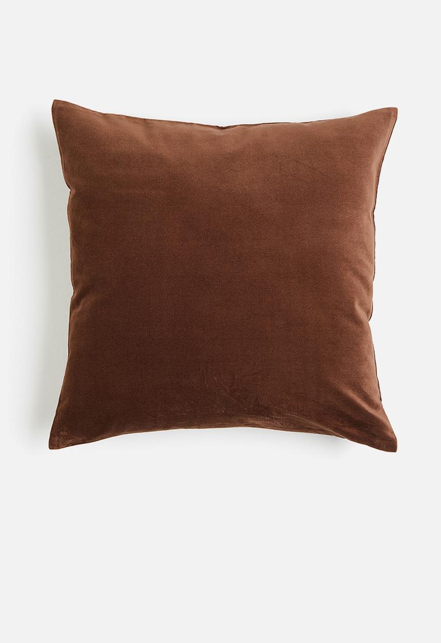 H&M - Cotton velvet cushion cover - brown