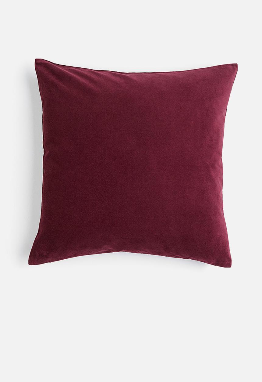 H&M - Cotton velvet cushion cover - red