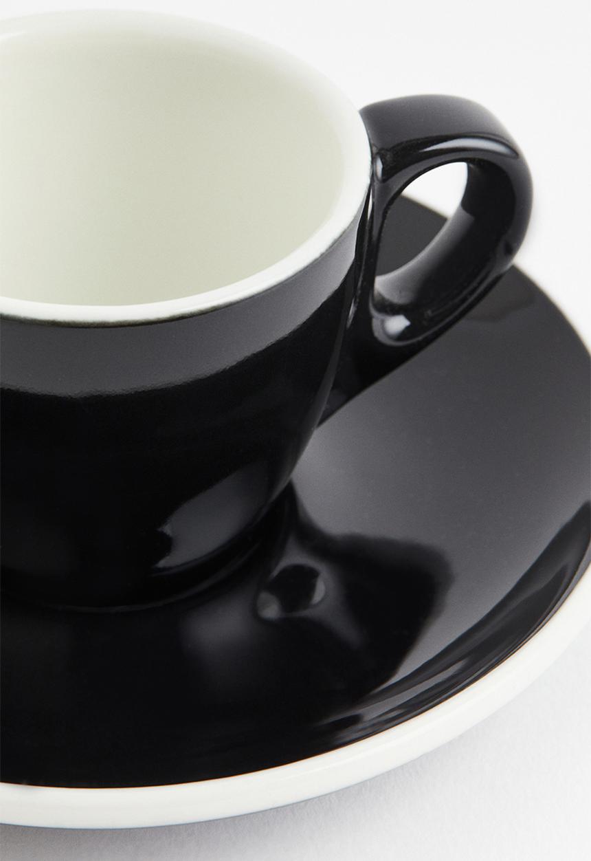 H&M - Espresso cup and saucer - Black