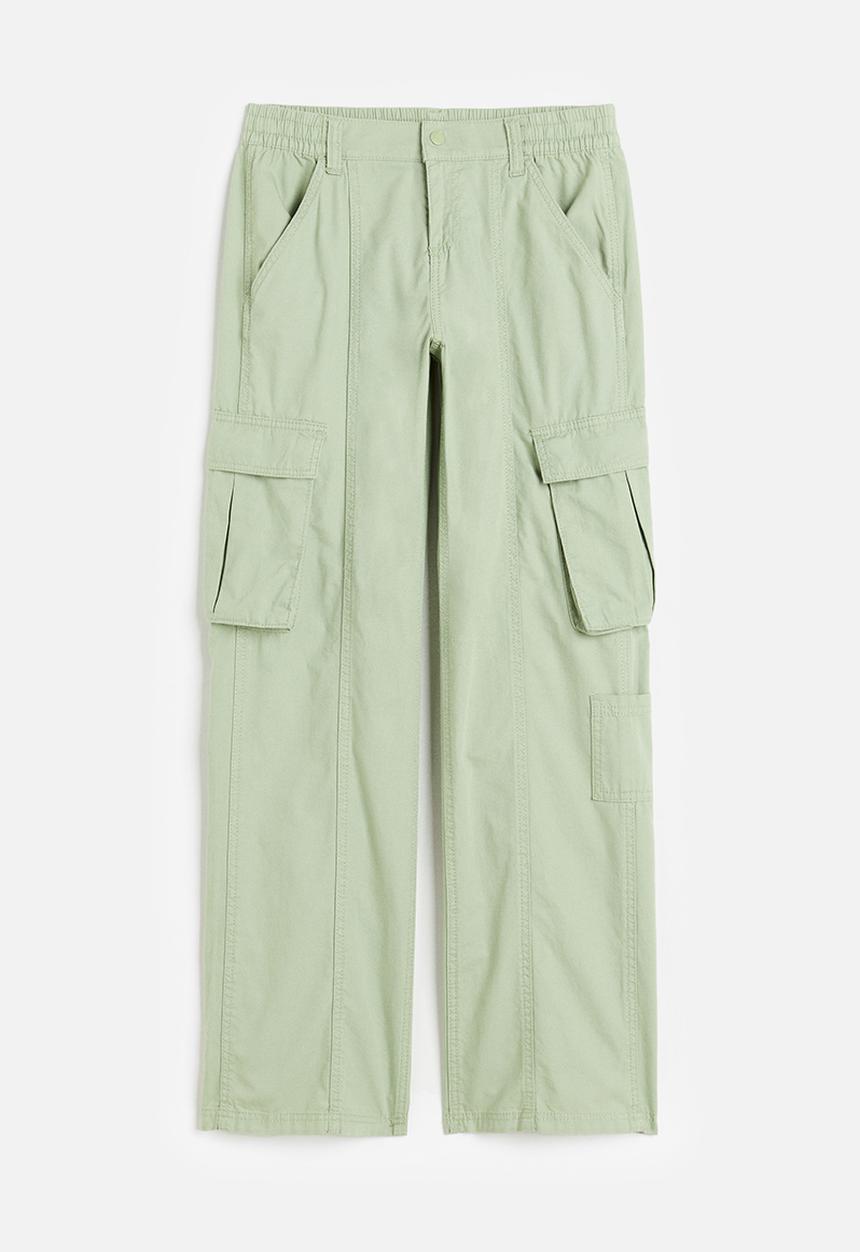 H&M - Canvas cargo trousers - light dusty green