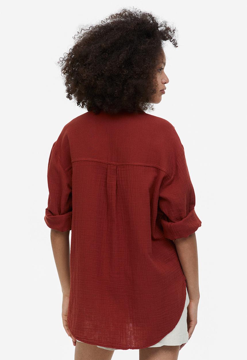 H&M - Cotton shirt - rust red