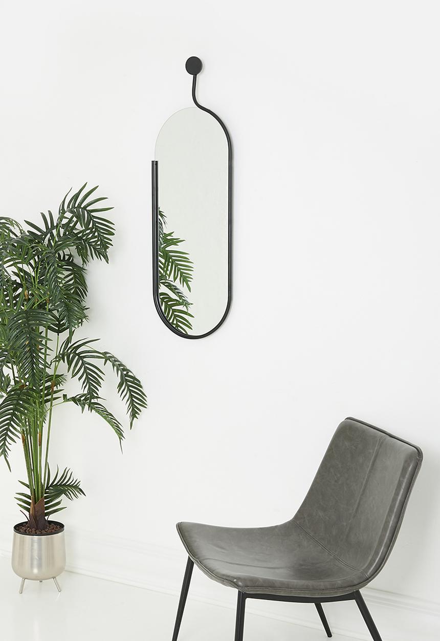 Present Time - Mirror elliptical large - black