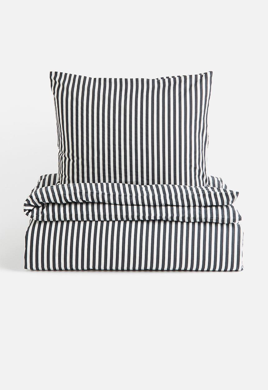 H&M - Cotton single duvet cover set - Black