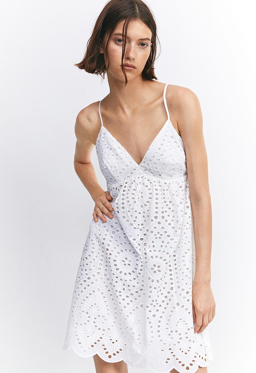 H&M - Broderie anglaise dress - white