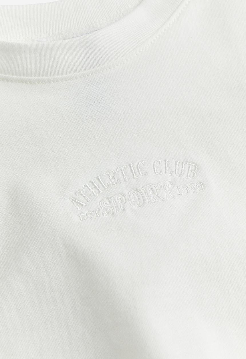 H&M - Boxy-style embroidered t-shirt - white