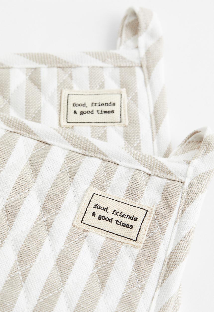 H&M - 2-pack linen-blend pot holders - Beige