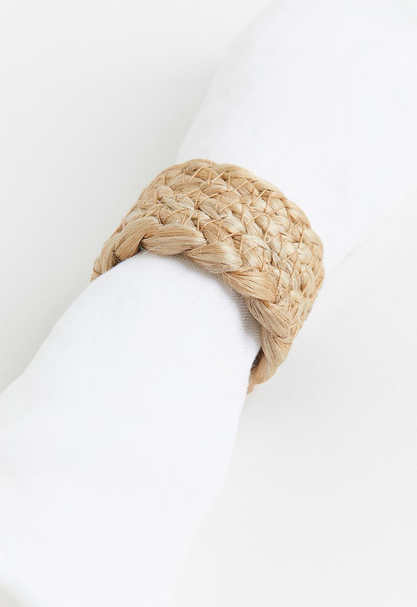 H&M - 4-pack jute napkin rings  - beige