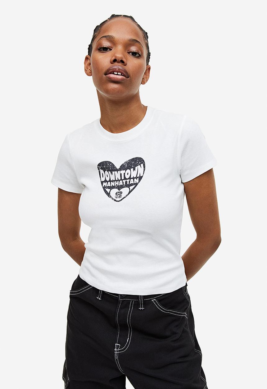 H&M - Fitted cotton top - white