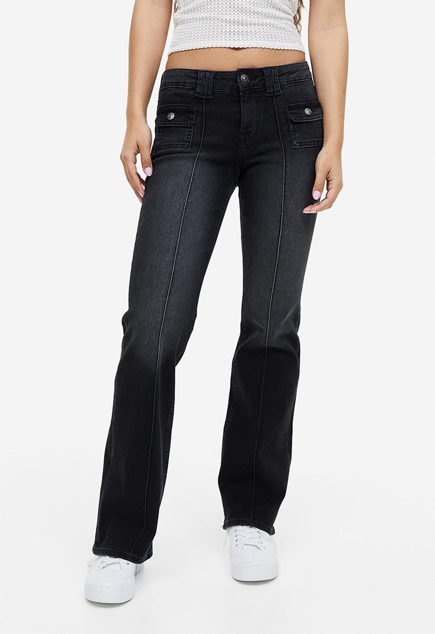 H&M - Flared low cargo jeans - dark grey