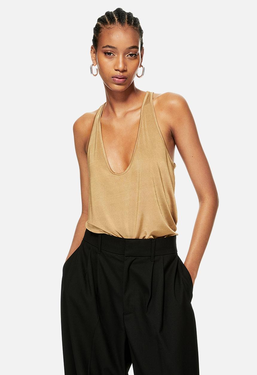 H&M - Vest top - dark beige