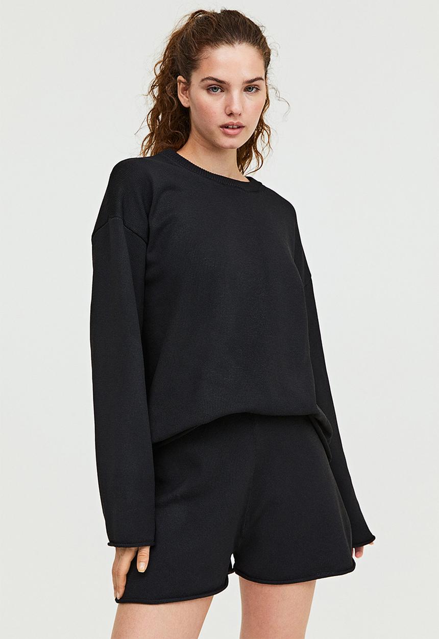 H&M - Fine-knit shorts - black