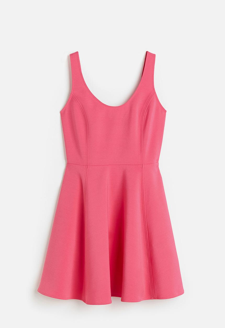H&M - Flared-skirt mini dress - cerise