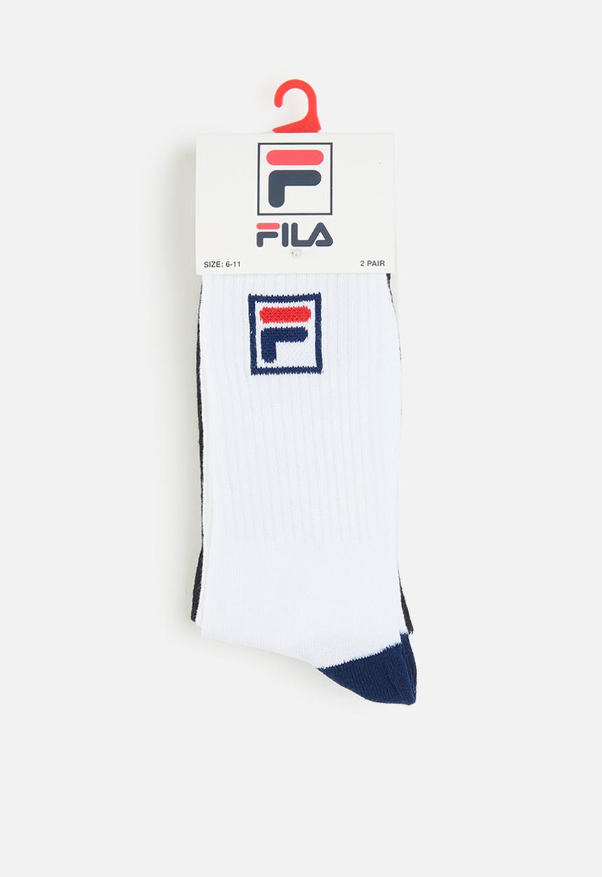 FILA - Tate tube socks mens 2 pack - titan blue & white 