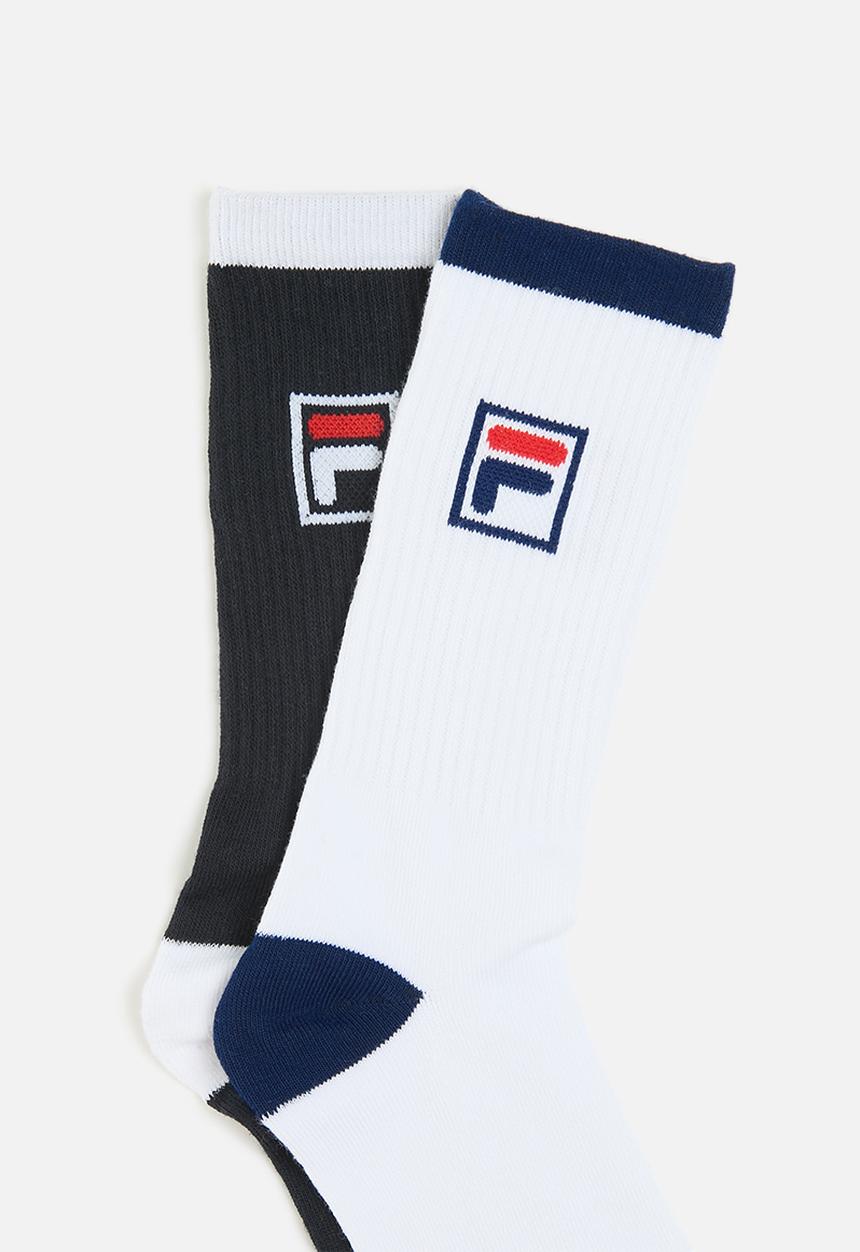 FILA - Tate tube socks mens 2 pack - titan blue & white 