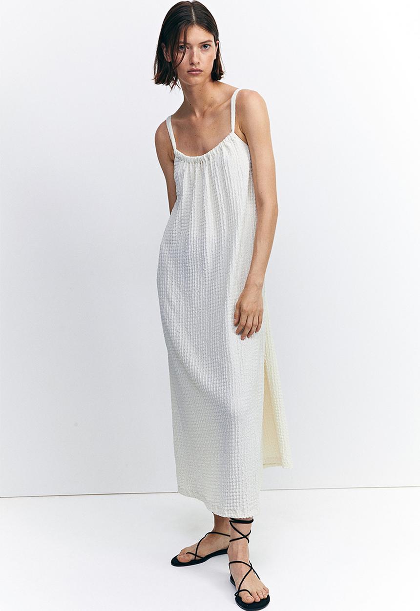 H&M - Textured jersey dress - cream