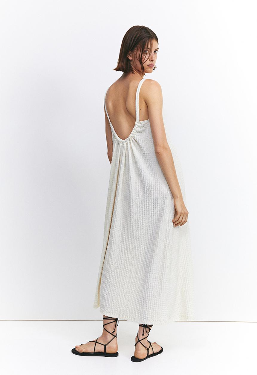 H&M - Textured jersey dress - cream