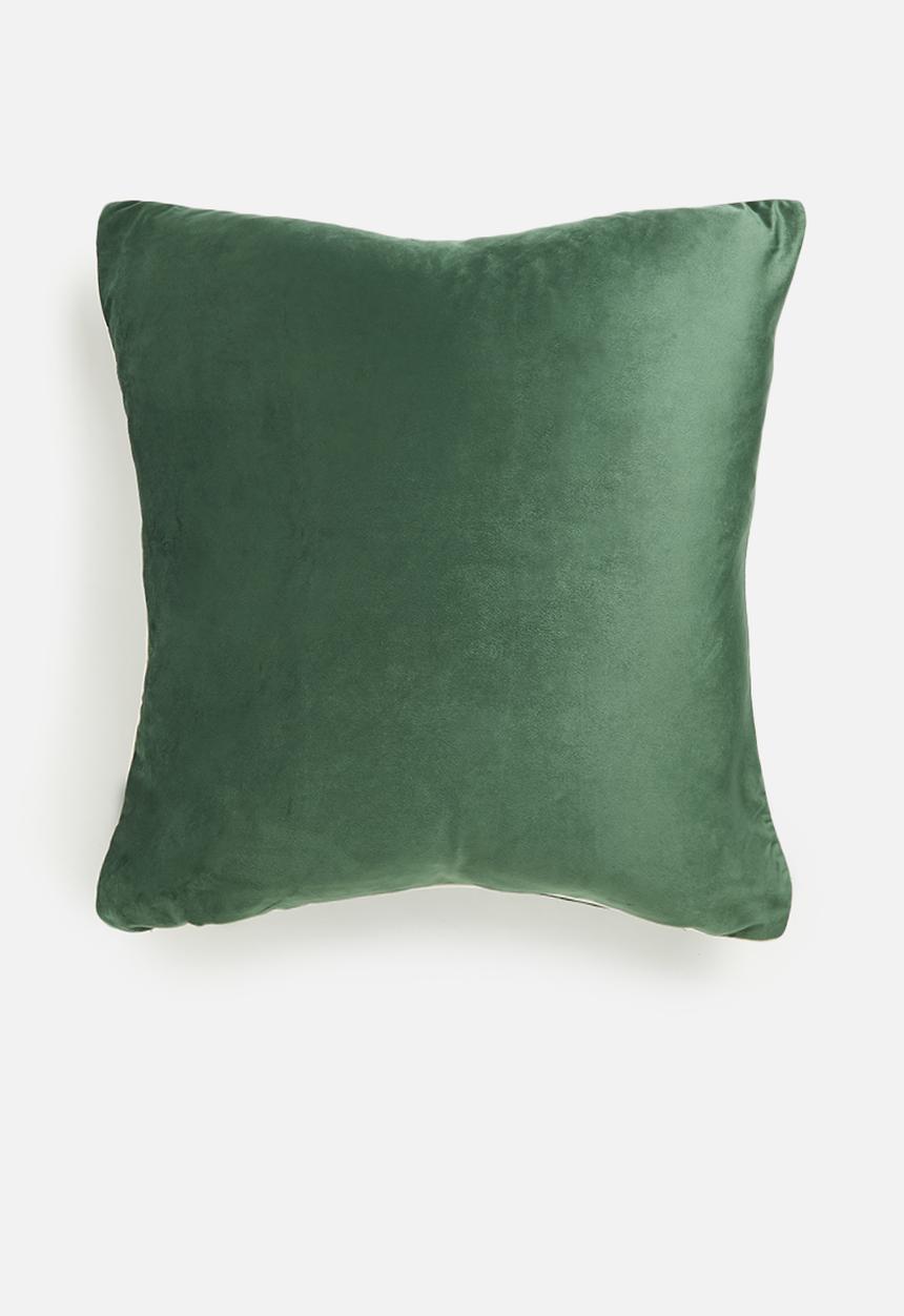 Sixth Floor - Sia plain velvet cushion cover - Green