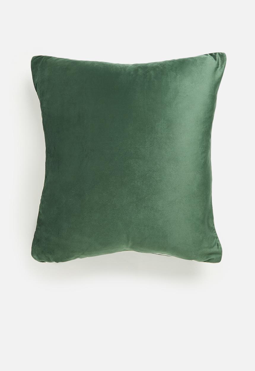 Sixth Floor - Sia plain velvet cushion cover - Green