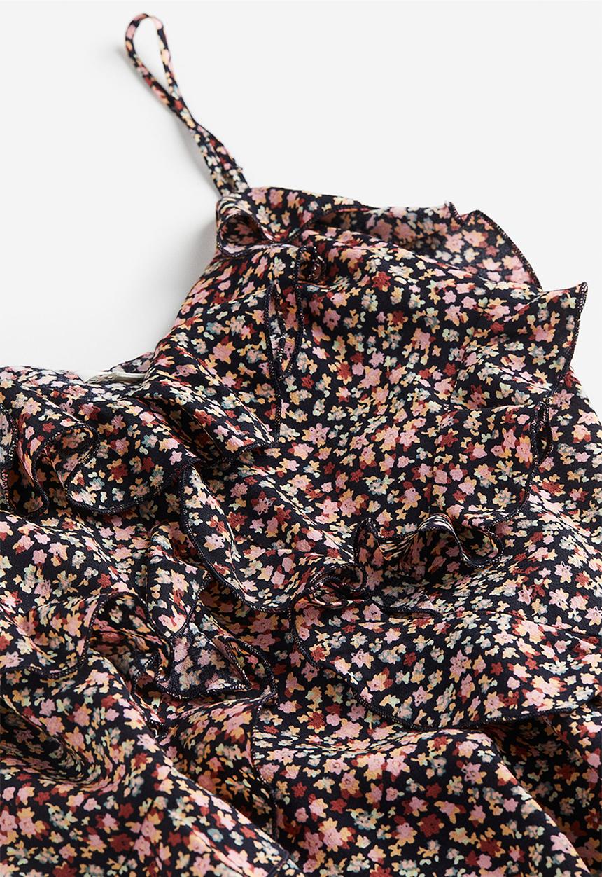 H&M - Flounce-detail mini dress - blue