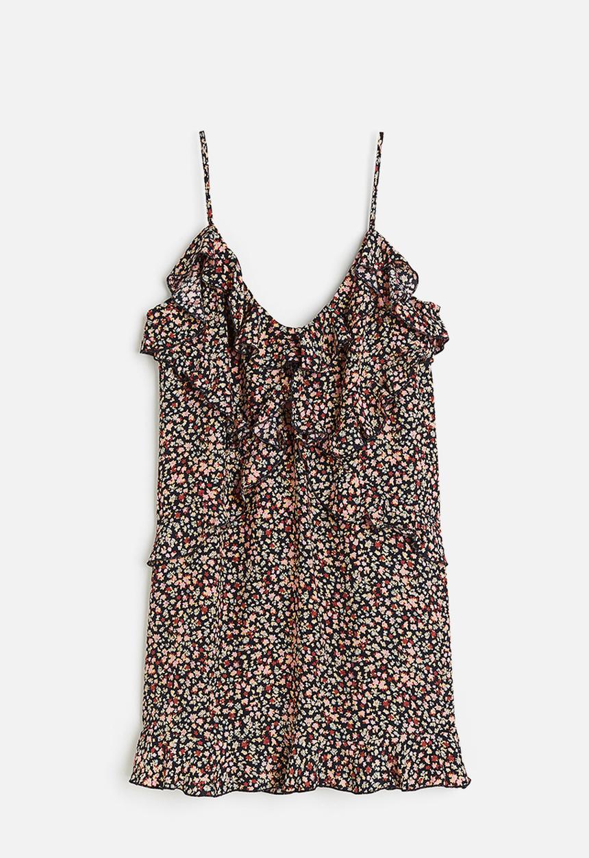 H&M - Flounce-detail mini dress - blue