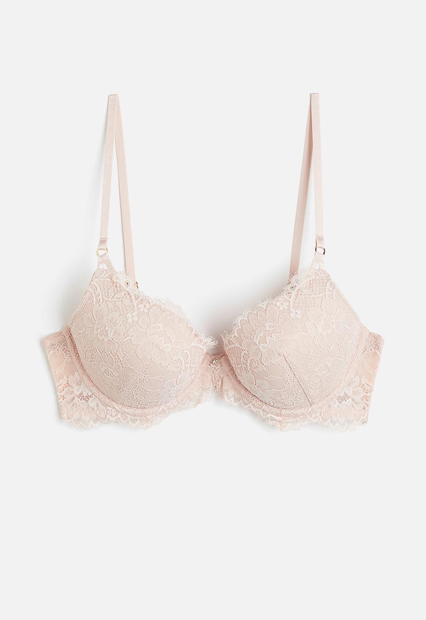 H&M - Lace push-up bra - pink