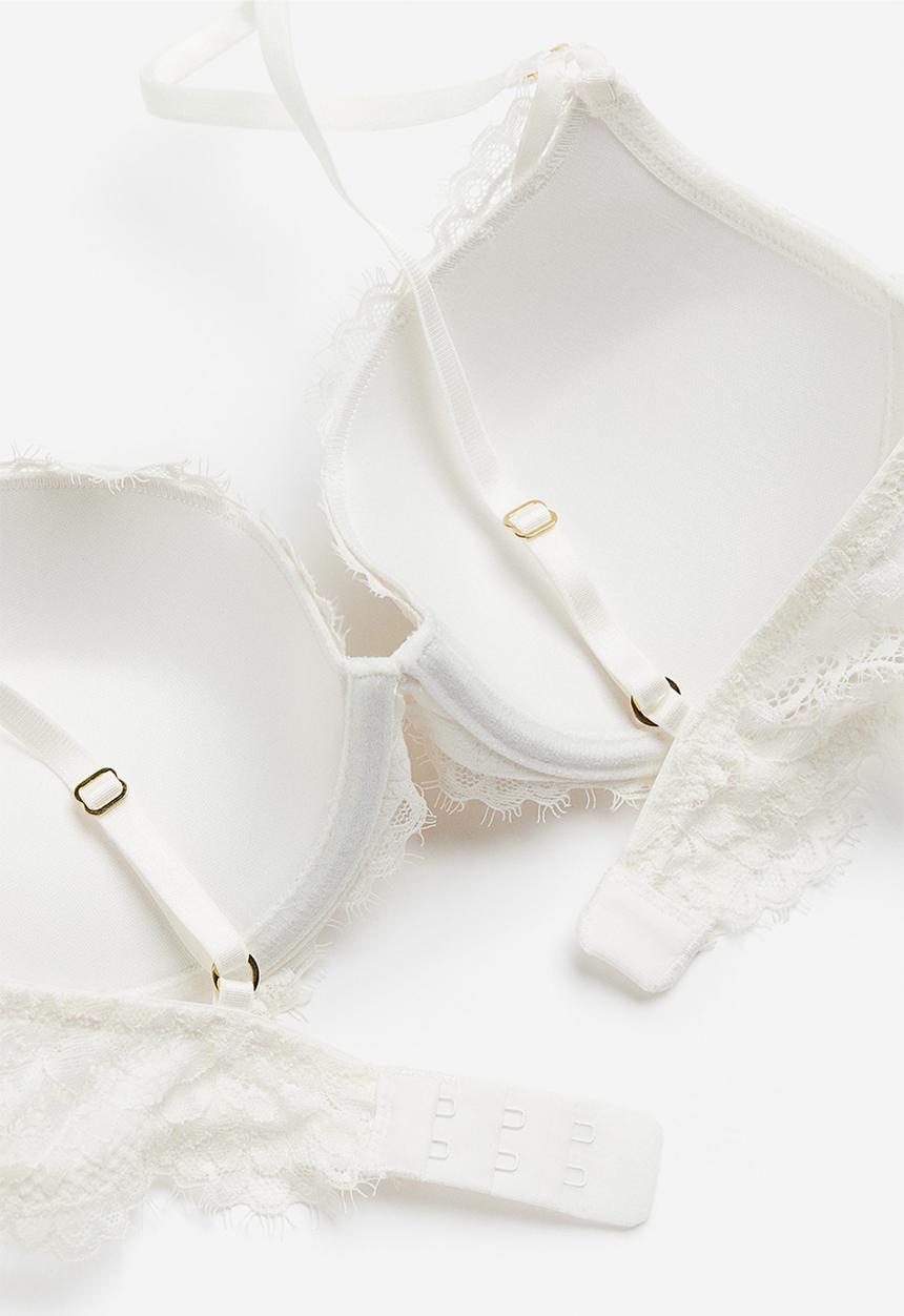 H&M - Lace push-up bra - white