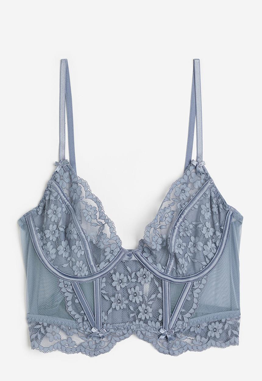 H&M - Non-padded lace bustier - blue