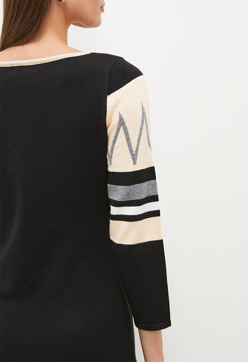 Stella Morgan - Border Colourblock Stripe Dress - Multi Black