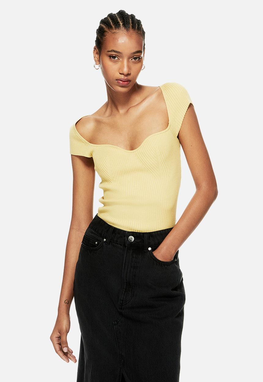 H&M - Rib-knit top - yellow