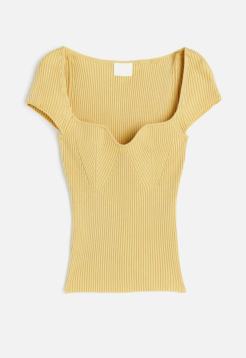 H&M - Rib-knit top - yellow