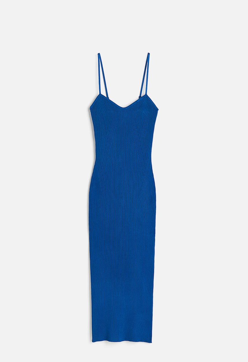 H&M - Rib-knit slip dress - blue