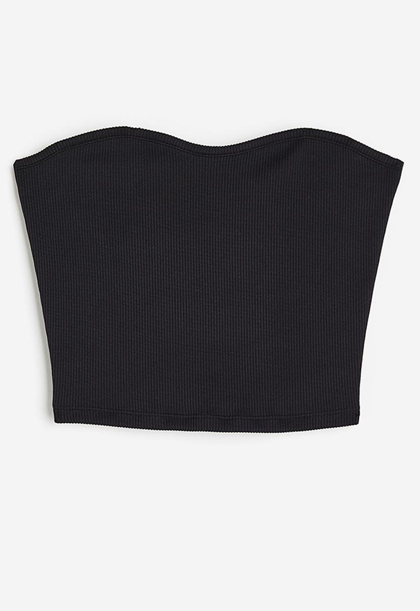 H&M - Ribbed bandeau top - black