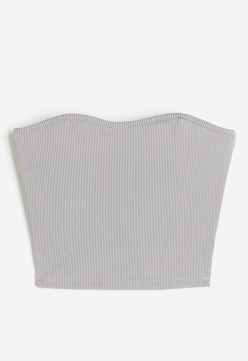 H&M - Ribbed bandeau top - grey