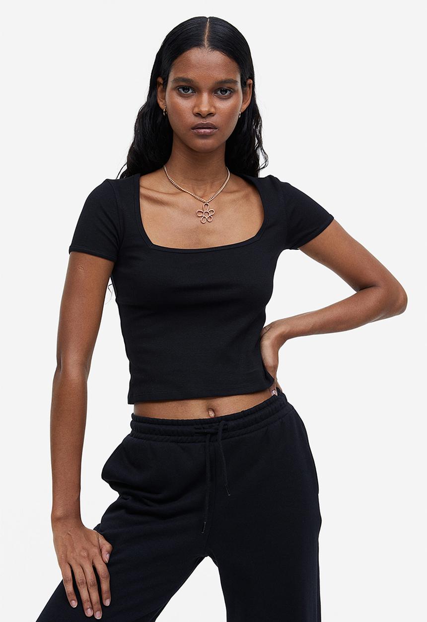H&M - Ribbed top - black