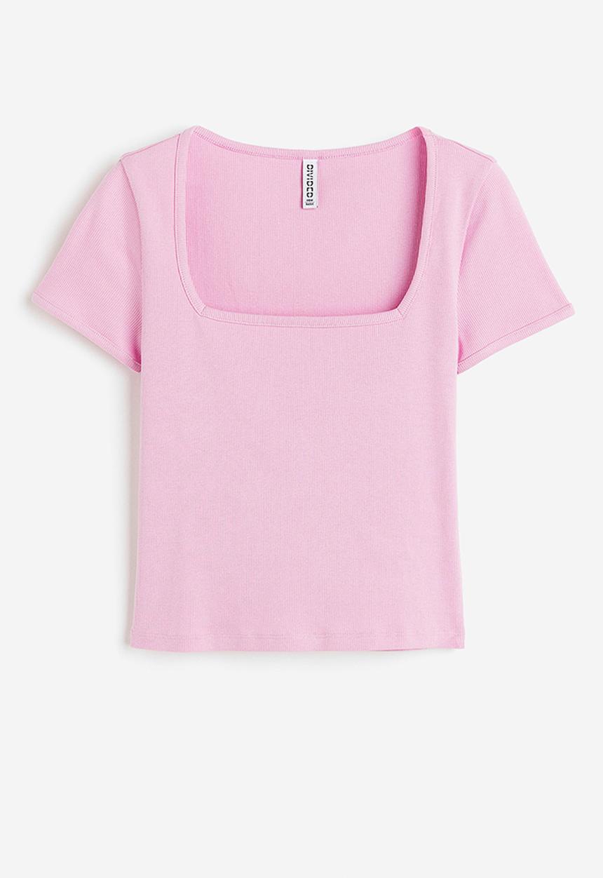 H&M - Ribbed top - light pink 