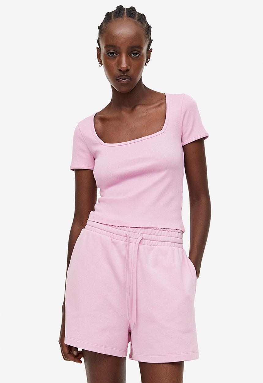 H&M - Ribbed top - light pink 